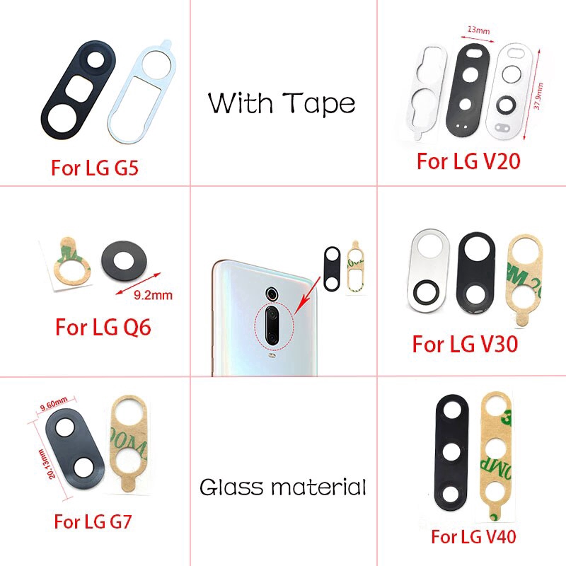 Rear Back Camera Glass Lens Cover For LG V20 V30 V40 G5 G7 Q6 With ...