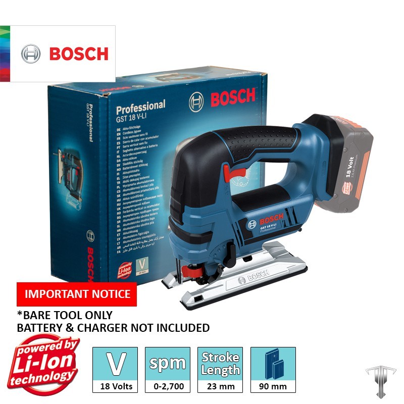 Bosch GST 18 V-Li Professional 18V Cordless Jigsaw (Bare Tool) | Shopee ...