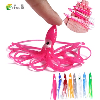 4pcs 30cm Jig Octopus Fishing Lure Luminous Squid Skirts Soft Plastic  Octopus Lures Trolling Saltwater Bait for Tuna Fishing (Color : Yellow-Pink)