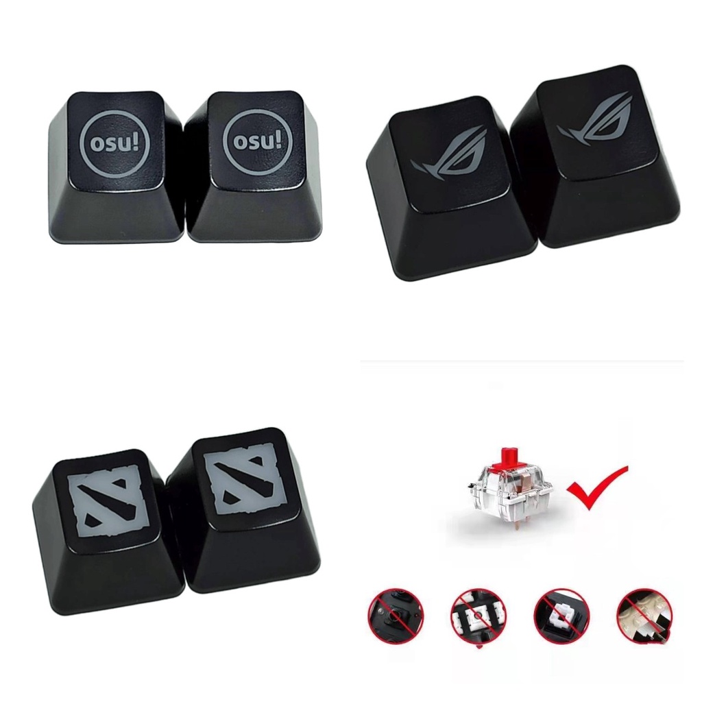 SH 2PCS Keycap ABS Translucent Unique Cute OSU For Cherry Keyboard ...