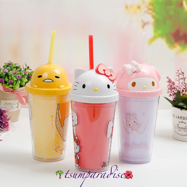 Hello Kitty My Melody Gudetama Sippy Cup With Straw | Shopee Philippines