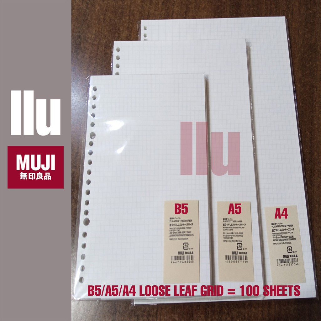 088 llu Muji Loose Leaf Paper I Grid I Shopee Philippines