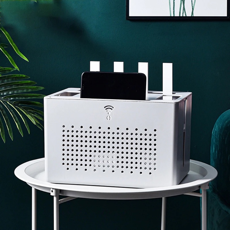 Double Layer Wifi Router Storage Organizer Box Case Hidden Cable Power ...