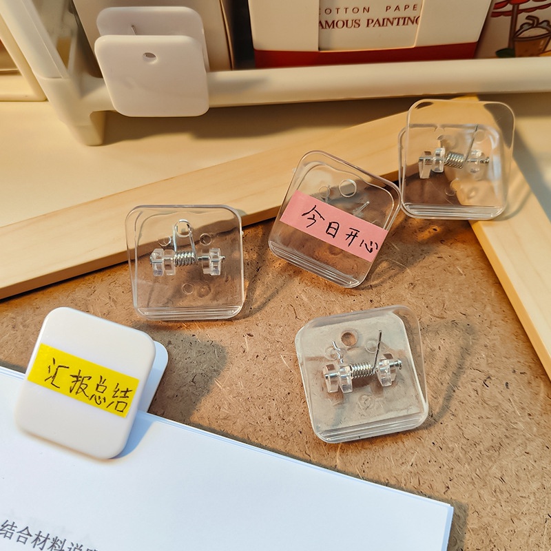 Transparent Plastic Binder Paper Clips Student Stationary Schoo Office ...