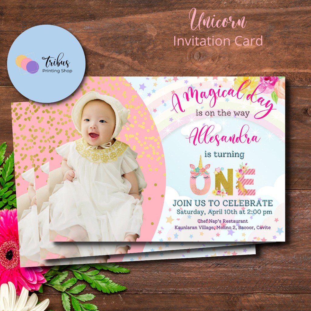 Unicorn Theme Birthday Invitation | Shopee Philippines