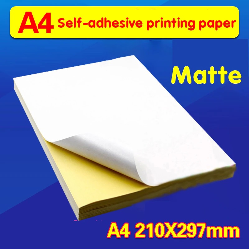 A4 White Self Adhesive Sticker Label Matte Surface Paper Sheet for