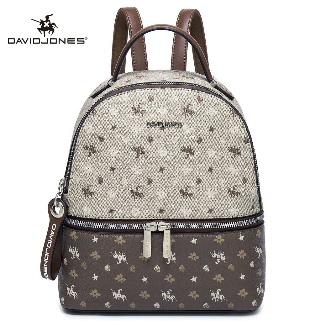 David jones Paris Women Backpack Pu Leather Print Shopee Philippines