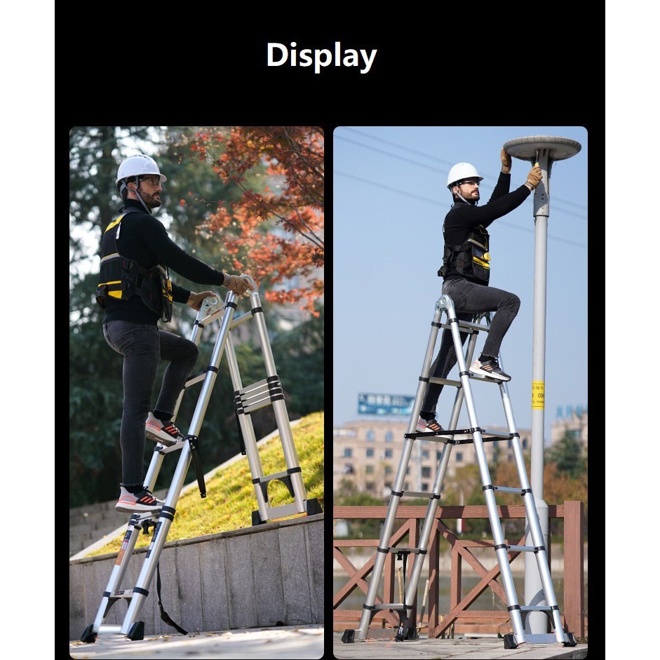 Aluminum Telescopic Ladder Foldable Ladder Double Side Type 1.6M+1.6M ...