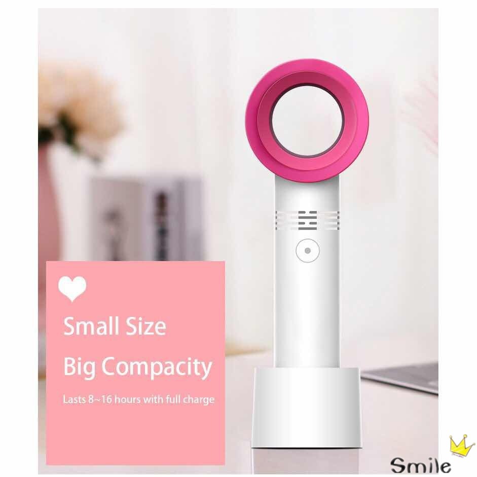 Smile Portable Bladeless HandHeld Cooler No Leaf Handy Fan | Shopee ...