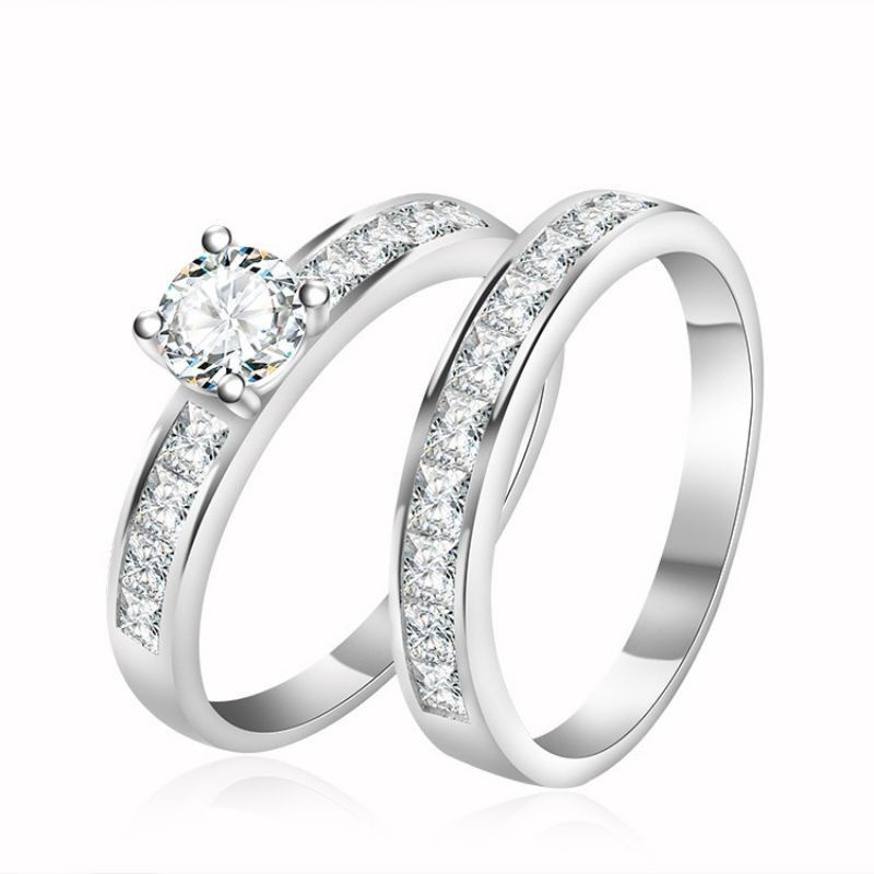 Unisilver 925 Diamond Ring Engagement Ring Wedding Ring Couple Ring