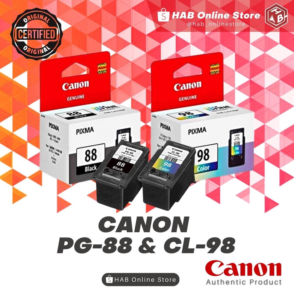 Canon PG88 and CL98 Ink Cartridge Pixma PG88 CL98 88 98 for E500 E510 E600 E610 Shopee