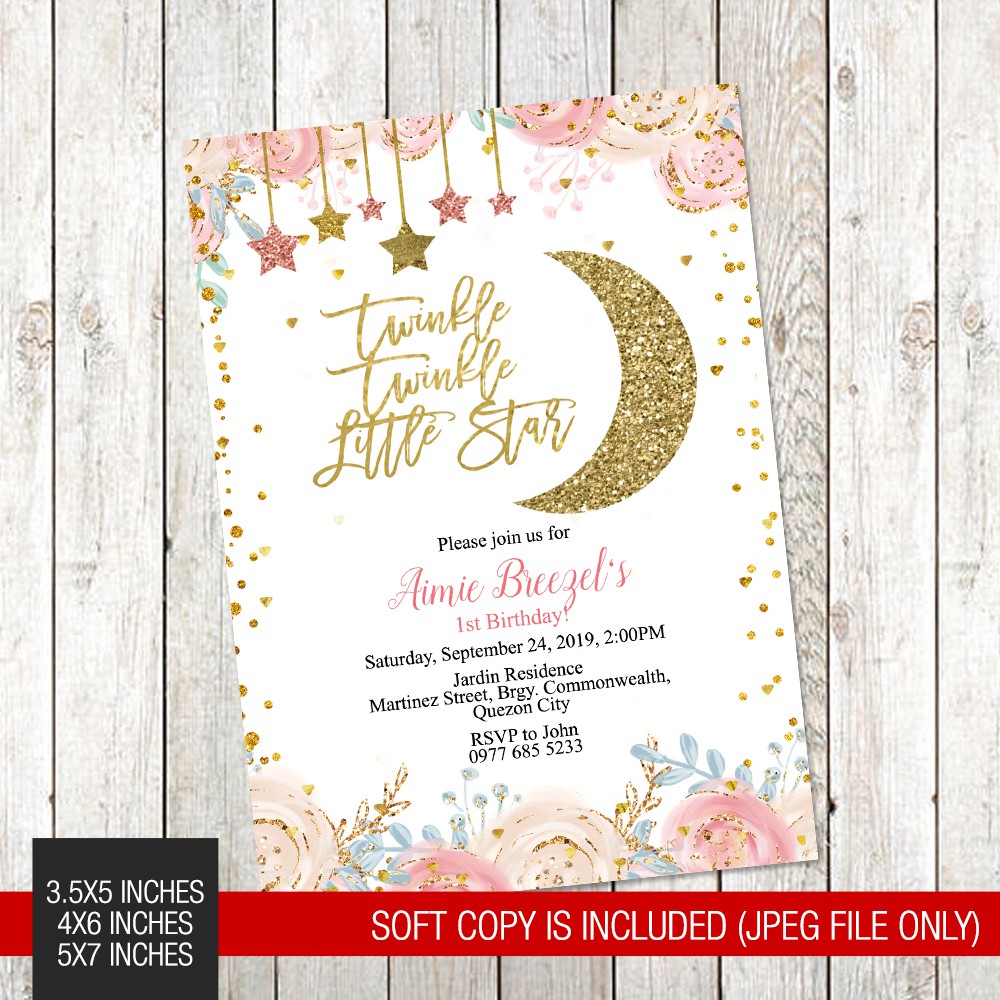 Twinkle twinkle little sales star invitation card