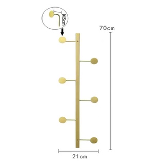 6-Hooks Adhesive Coat Rack, Metal Wall Coat Rack, Hooks Hanger for