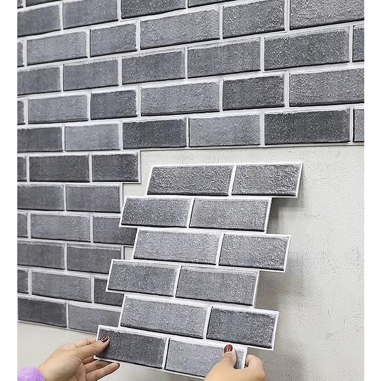 Hode Stick-on Tiles For Kitchen/bathroom, White, 3D Self-adhesive Wall