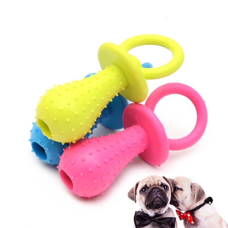 Adorable and Long-Lasting Rubber Pacifier Puppy Dog Chewing Molar Play ...