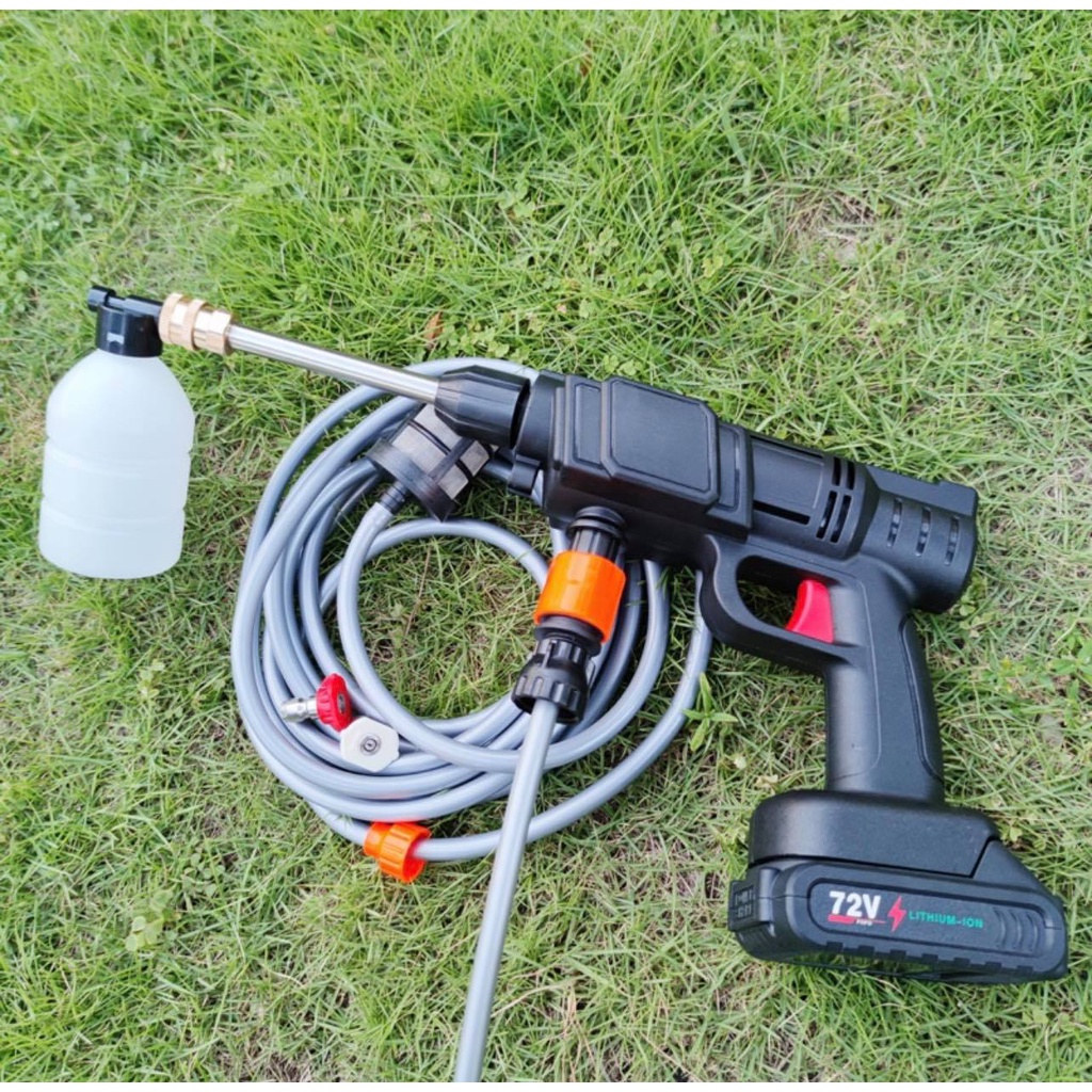 72V Lithium Battery Cordless High Pressure Car Washing Water Gun With
