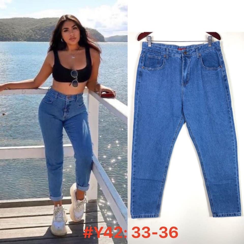 Plus Size High Waisted Denim Mom Jeans