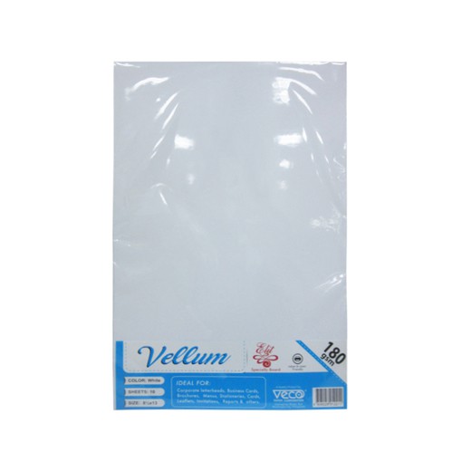 Veco Vellum Board Paper White 180gsm Legal 10s Shopee Philippines