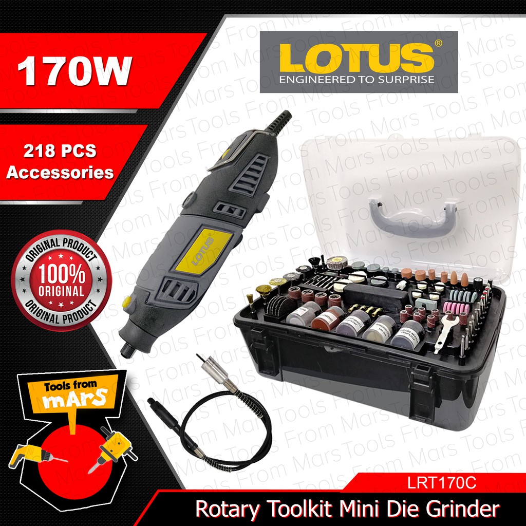 Lotus Rotary Tool Kit Mini Die Grinder w/ 211PCS Accessories LRT170C