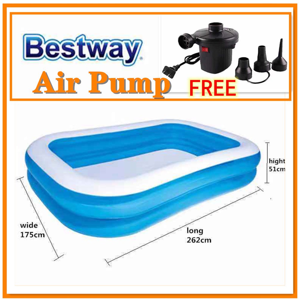 (Free Electric Air Pump) Bestway Swimming Pool Adult Children Family ...