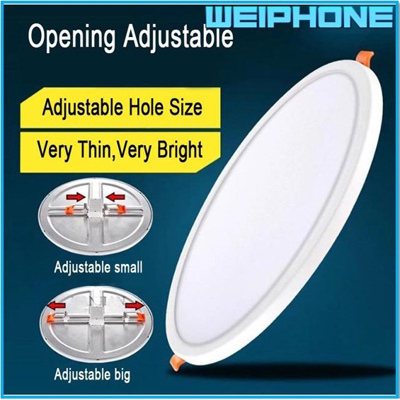 LED Panel Light Ceiling Hole Size Range Adjustable/Recessed | Shopee ...
