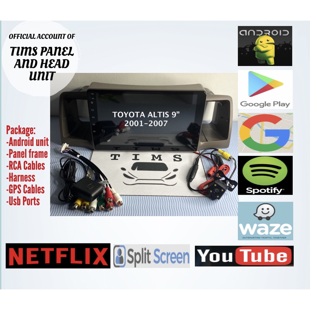 TOYOTA ALTIS / COROLLA 2001 2002 2003 2004 2005 2006 2007 9” Android ...