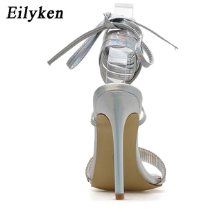 Rhinestone Design High heel Summer Sandals Women Crystal Ankle Wrap ...