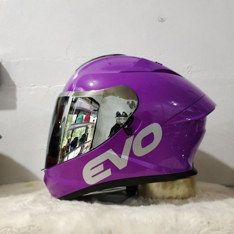 Evo Svx Full Face Dual Visor Helmet Glossy Violet Shopee Philippines