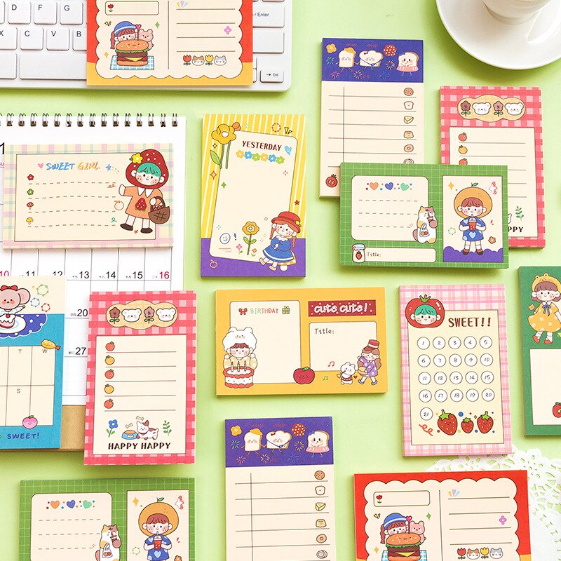 50 Sheets To Do List Colorful Cute Cartoon Non-sticky Memo Pads ...