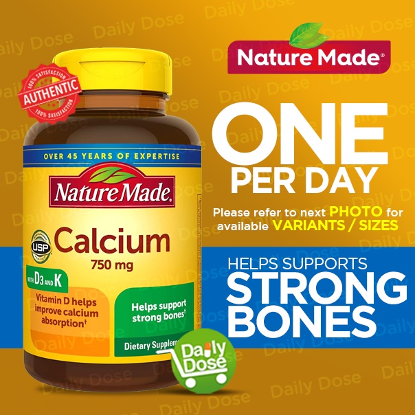Nature Made Calcium 750 mg with D3 and K Tablets Shopee Philippines