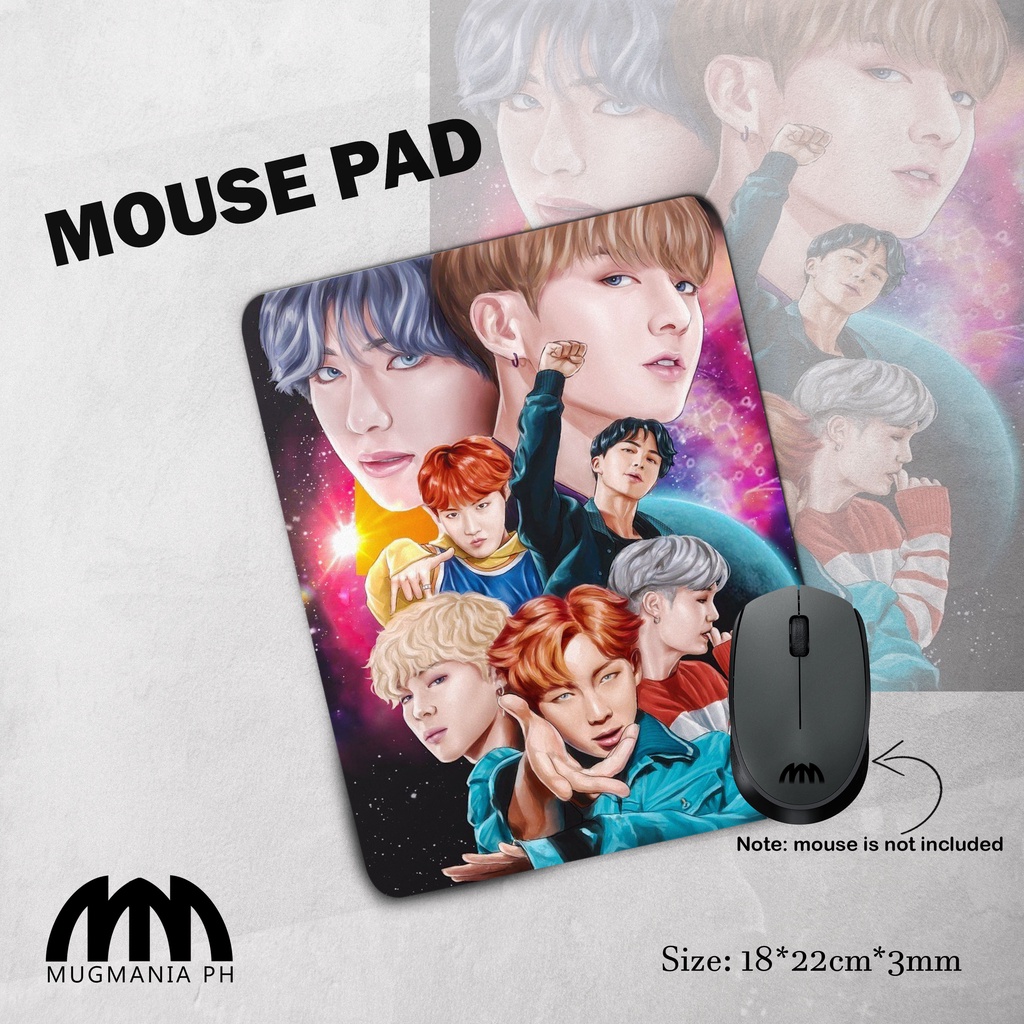 BTS Mouse Pad Mugmania Jungkook, V , Jimin , Jin , Suga , RM , J