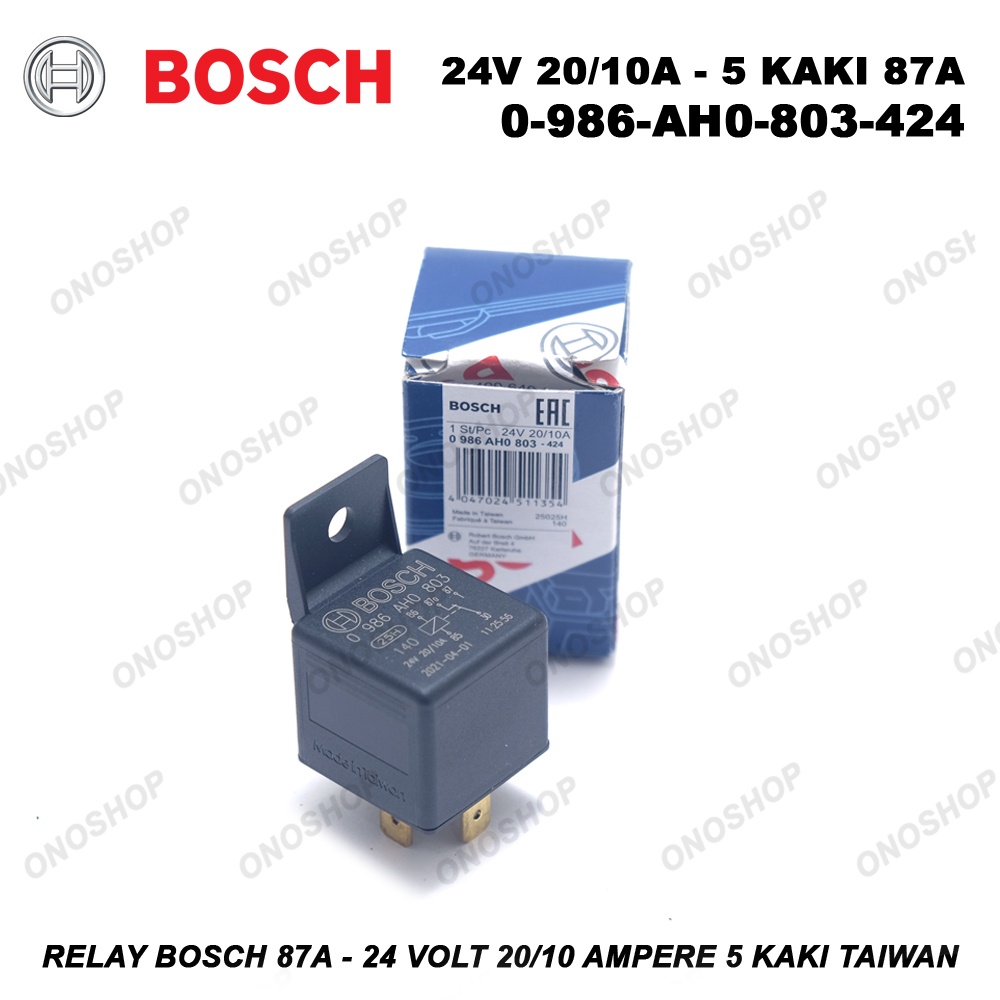 Relay Bosch 87a 24volt 20 Ampere 5ft Taiwan 0 986 AH0803 424