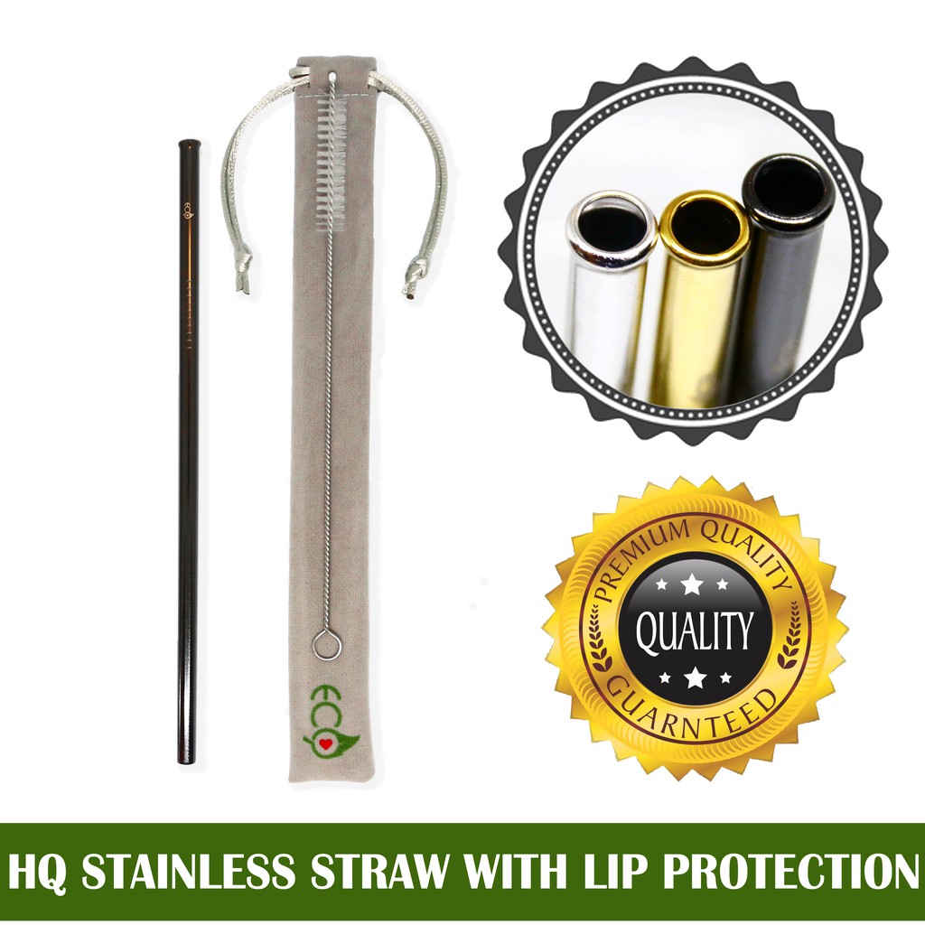 ️ Eco High Quality Frappe Stainless Steel Straw with Lip Protection ...