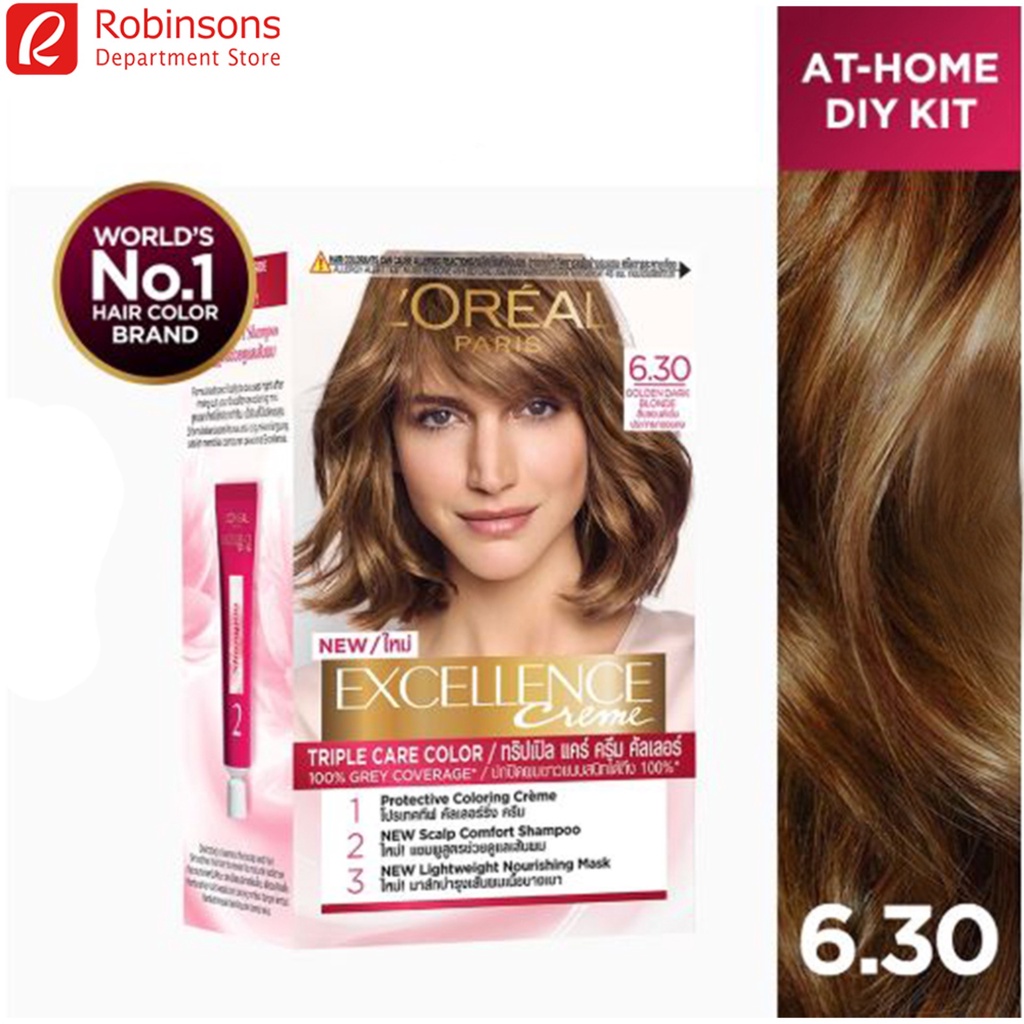 L'Oreal Paris Excellence Crème Hair Color - 6.3 Golden Dark BlondeCODIn ...