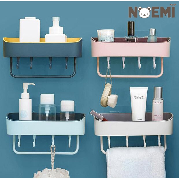 NOEMI Wall Mounted Shampoo Rack Bathroom Washroom Rack Organizer Modern ...