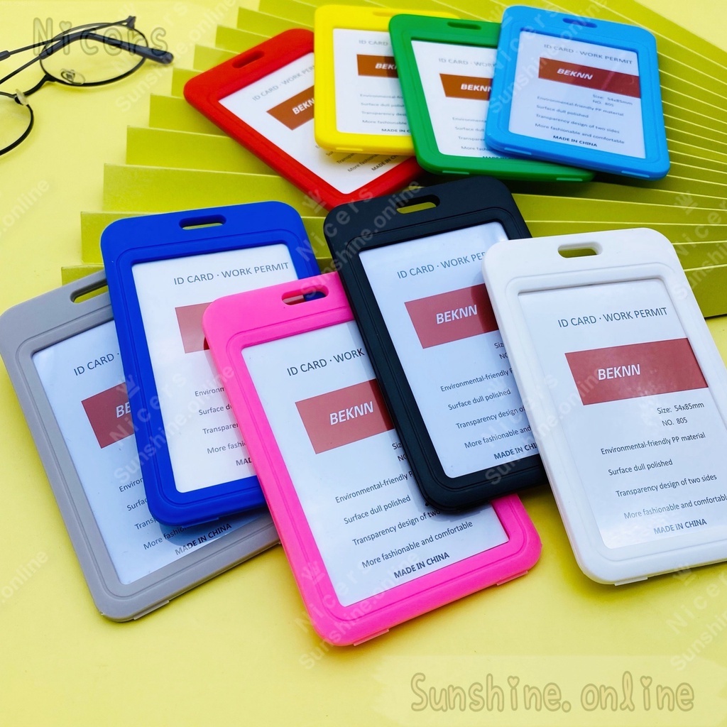 #805 Colorful Plastic ID Card Work Permit Case Holder | Shopee Philippines