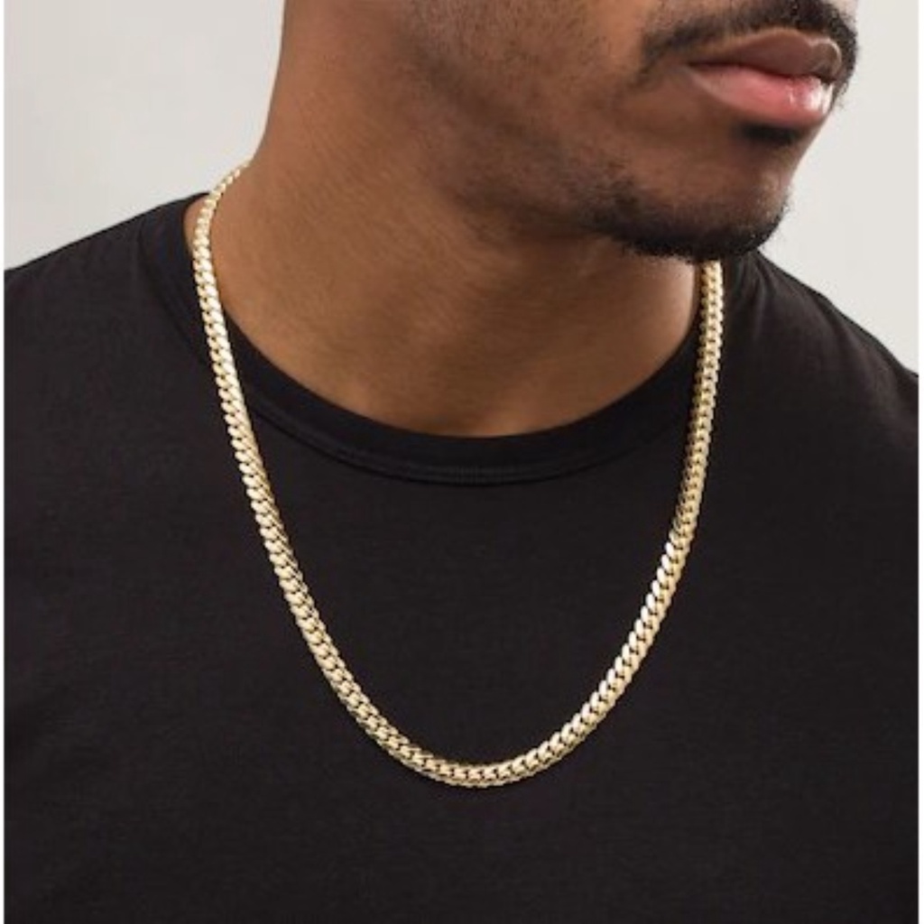 Double gold deals necklace mens