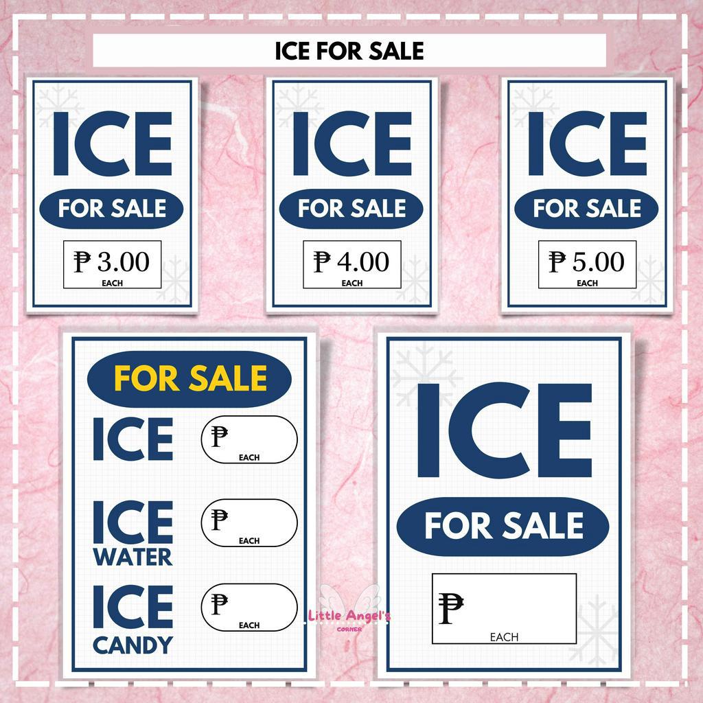 ICE FOR SALE (A4 LAMINATED) Shopee Philippines