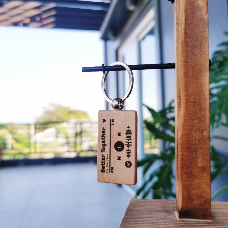 QR CODE SPOTIFY Custom / Personalized Keychain on wood | Shopee Philippines