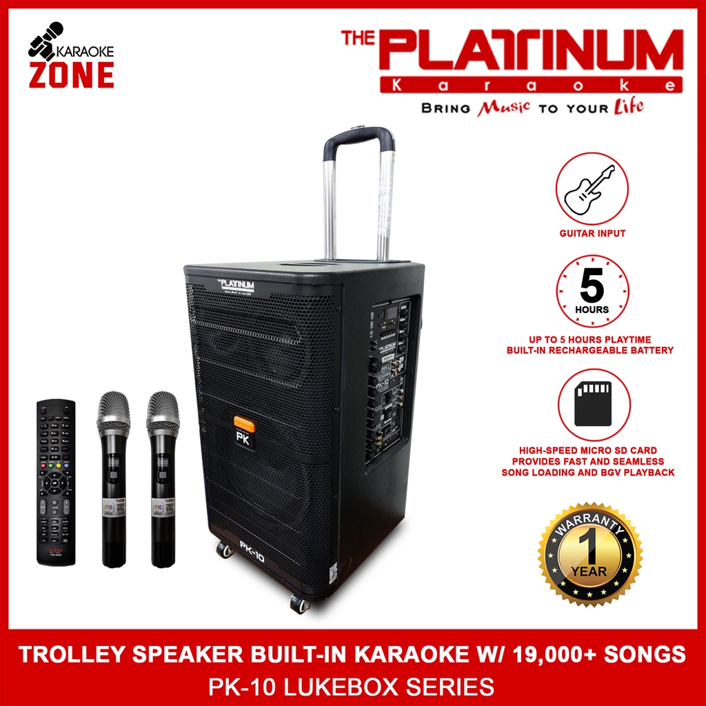Platinum Karaoke PK 10 / Builtin Karaoke Trolley Speaker with 19,000