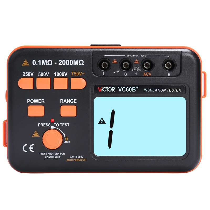 Victor VC60B+ Digital Insulation Resistance Tester Megger MegOhm Meter