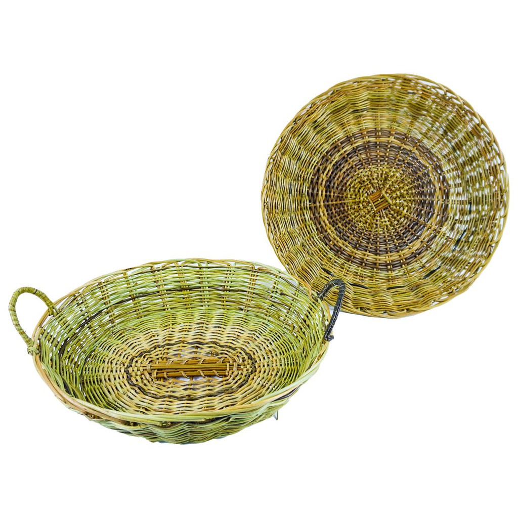 COD DVX Reusable Round / Oval Rattan Fruit Bowl for Dinner, Party