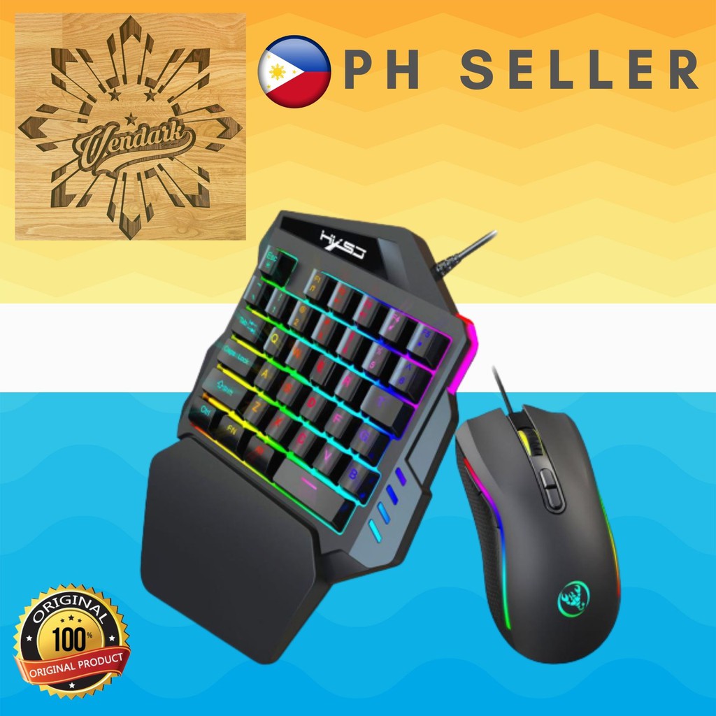RGB One Handed Gaming Keyboard and Mouse with Wrist Rest | Shopee ...