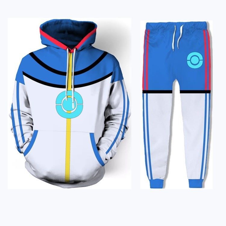 Adult Unisex Pokemon Cosplay Costume Ash Ketchum Hoodies Sweatshirts 3d Pint Coat Pullover 4290