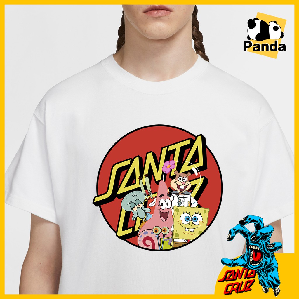 Santa Cruz T Shirt SpongeBob Shirt Skateboard shirt cotton Unisex