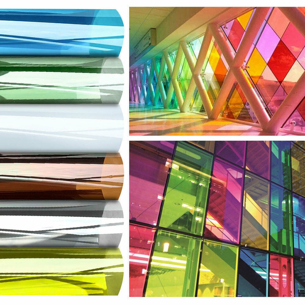 6 Sheets Transparent Tint Window Film Decorative Glass Shade Sun