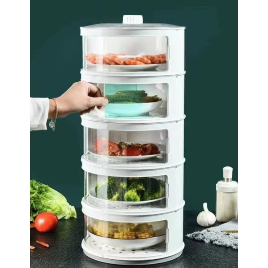 JCAM 5 Layer Food Keeper Warm Keeper Food Cover Transparent Stackable ...