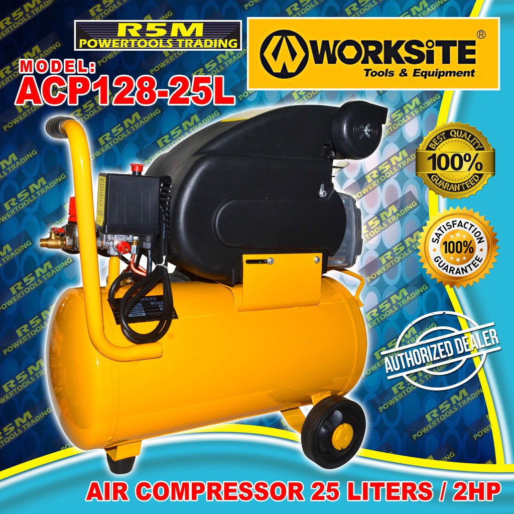 WORKSITE PORTABLE AIR COMPRESSOR 25 LITERS / 2HP / ACP128-25L | Shopee ...