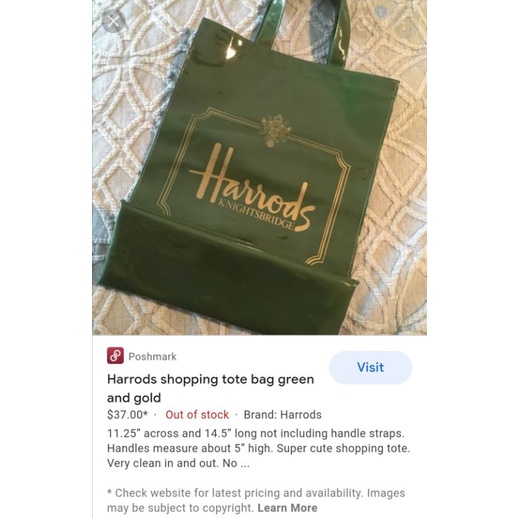 Harrods Knightsbridge Tote Bag