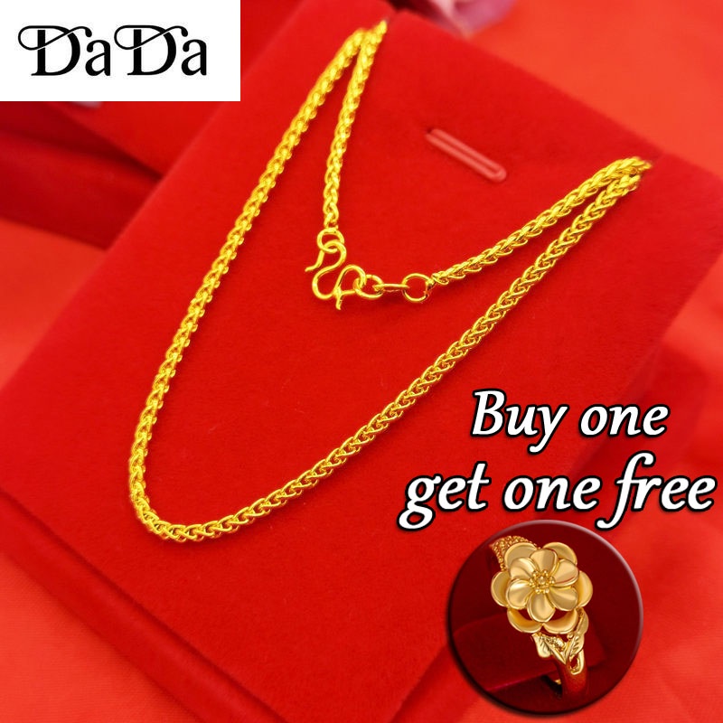 18K gold Saudi Gold pawnable Fine Clavicle Chain Gold Jewelry for women